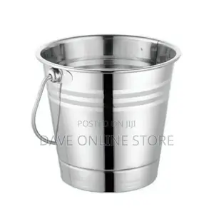 Stainless Steel Ice Bucket for Ice Cubes and Drinks-Silver