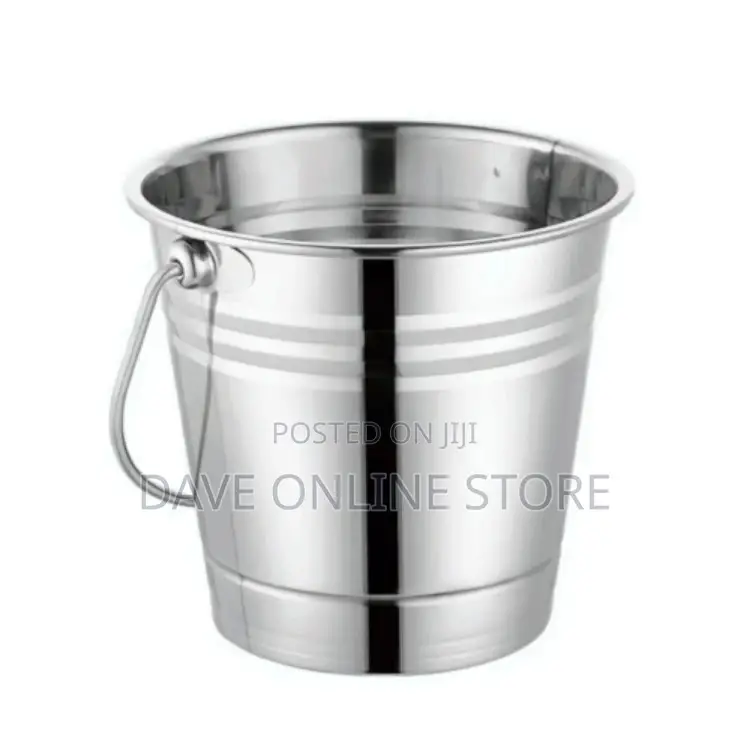 Stainless Steel Ice Bucket for Ice Cubes and Drinks-Silver