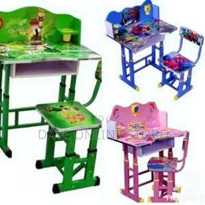 Wood and Metal Kids Study Table and Chair