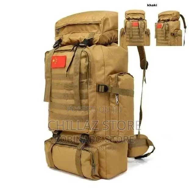 70L Khaki Backpack/Camping Bag