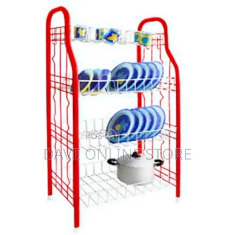 4 Tier Metallic Dish Rack