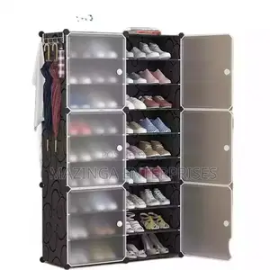 2column Plastic Shoe Rack With Doors