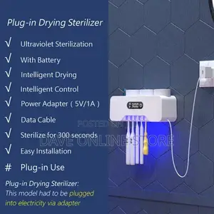 Smart UV Light Sterilizer Toothbrush Toothpaste Dispenser