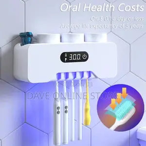 Smart UV Light Sterilizer Toothbrush Toothpaste Dispenser