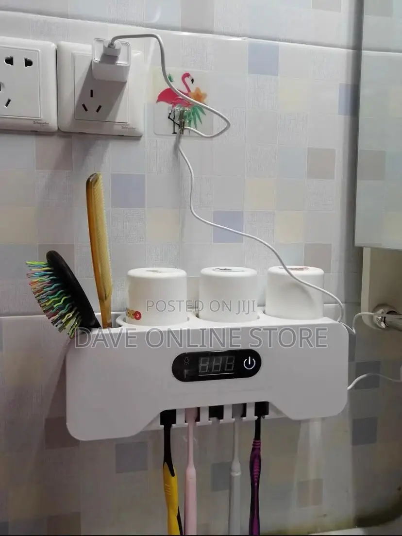 Smart UV Light Sterilizer Toothbrush Toothpaste Dispenser