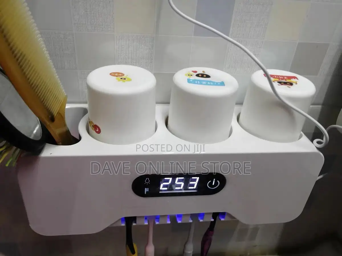 Smart UV Light Sterilizer Toothbrush Toothpaste Dispenser