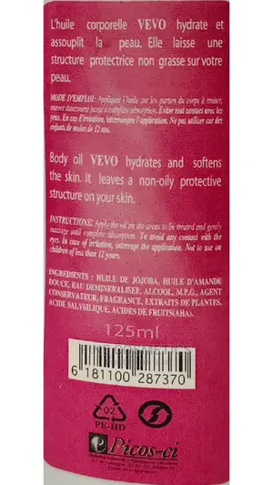 Vevo Clarifying Body Oil 125ml