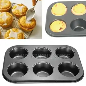Mould Pan Tray for 6 Cupcake Muffins Bakeware