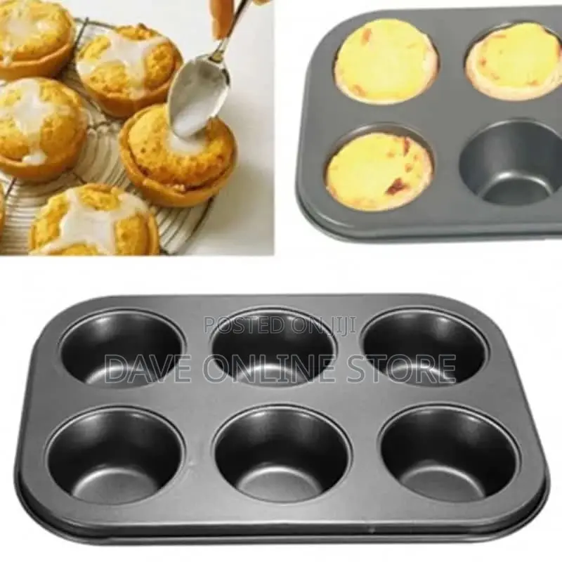 Mould Pan Tray for 6 Cupcake Muffins Bakeware