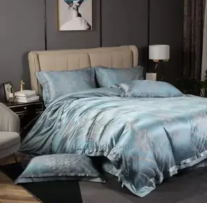 Luxury Silky Satin Jacquard Cotton Bedding Set 4pcs Embro