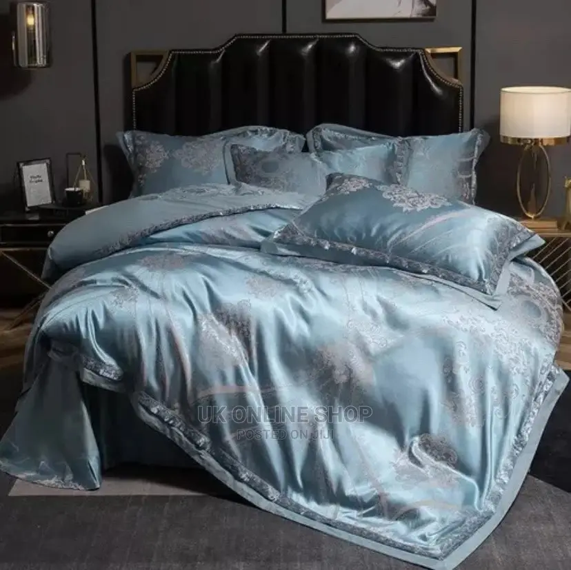 Luxury Silky Satin Jacquard Cotton Bedding Set 4pcs Embro