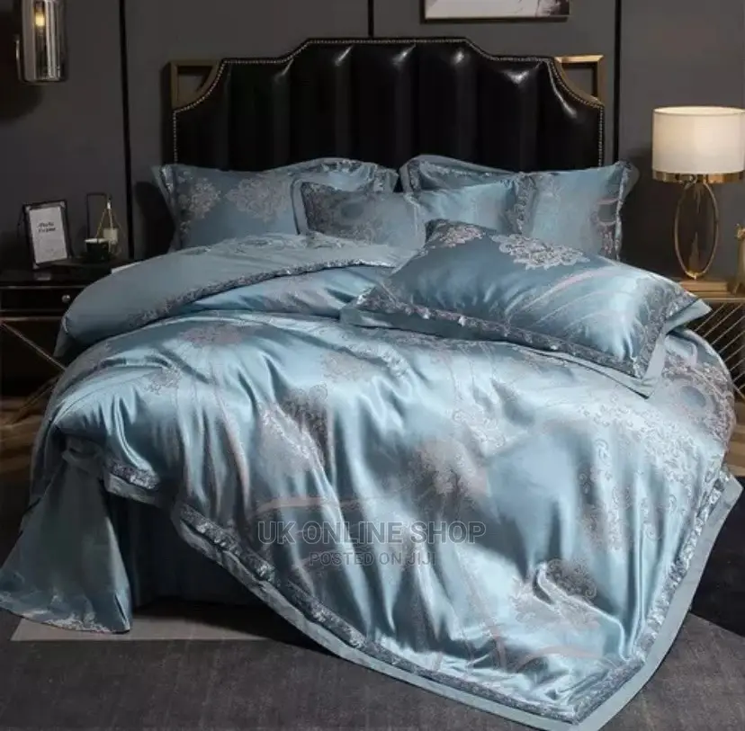 Luxury Silky Satin Jacquard Cotton Bedding Set 4pcs Embro