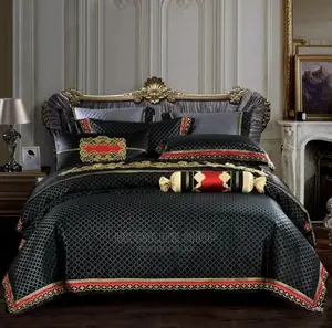 Silk Satin Luxury Royal Bedding Set Bed/Flat Sheet Bed