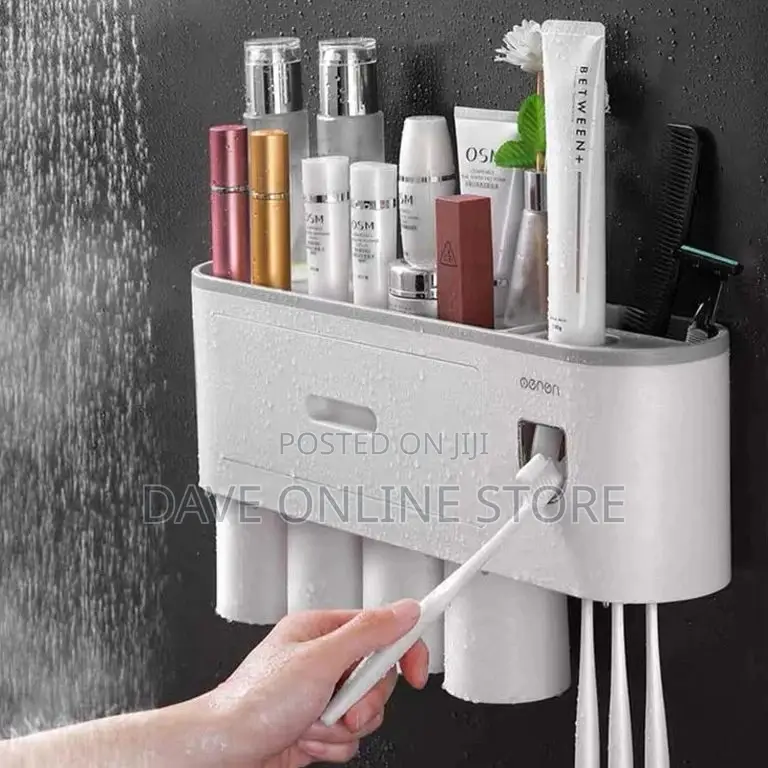 2 In 1 Cosmetic Drawer Organizer, Auto Toothpaste Dispenser,