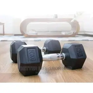 10 Kg Black Dumbbells Pair