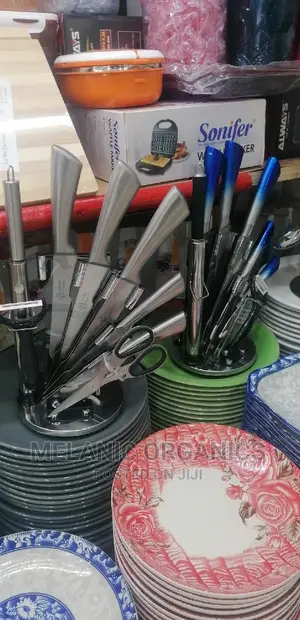 A Set of Kitchen Knives in Different Colors