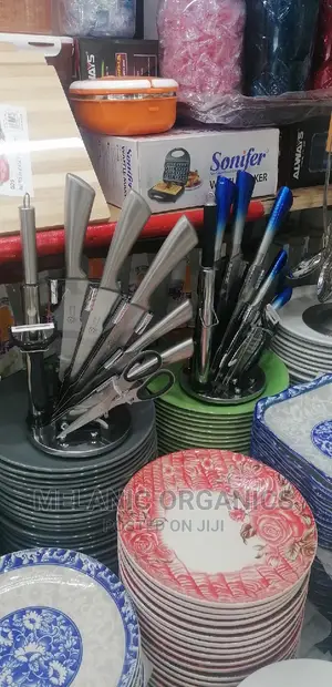 A Set of Kitchen Knives in Different Colors