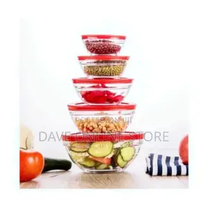 5 Pieces Glass Cooking / Storage Bowls Set -