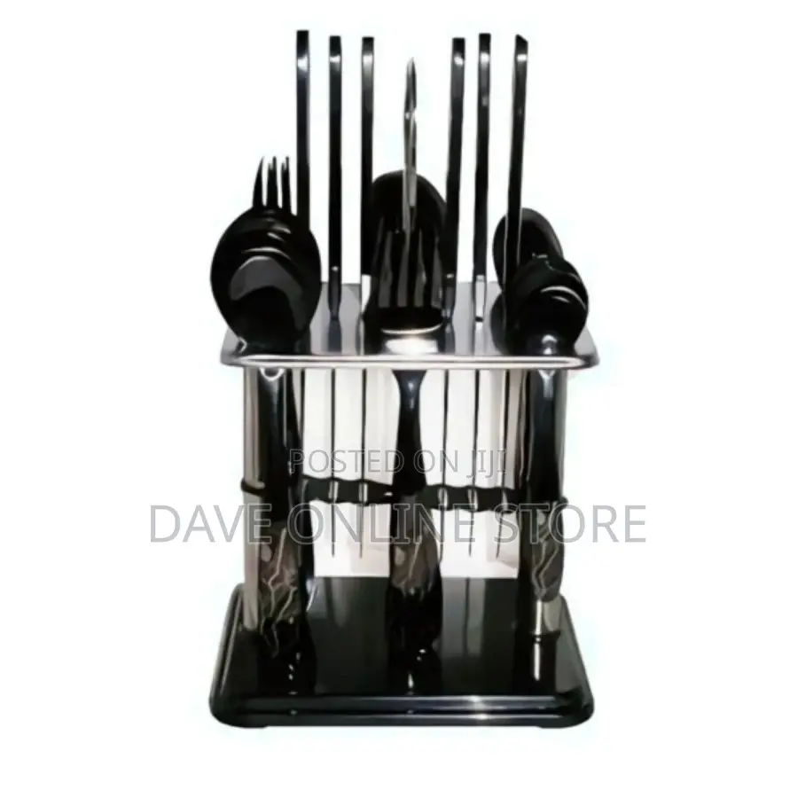 24pcs Cutlery (Forks,Spoons Knieves) With a Stand