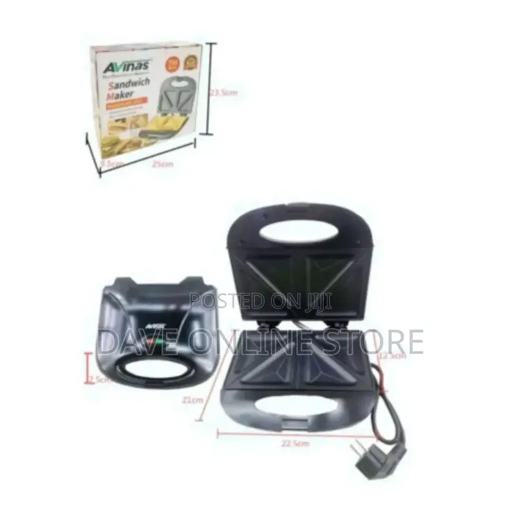AVINAS 2 Slice Sandwich Maker With Non Stick Plate