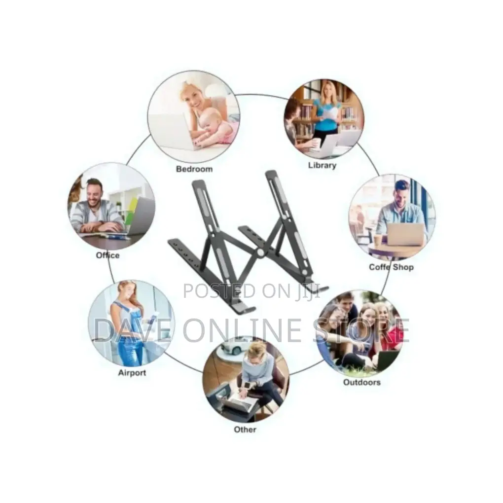 Portable Folding Laptop Stand Holder Adjustable Metalic