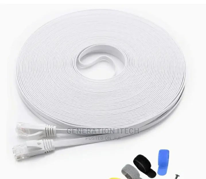15 Meters Cat6 Ethernet Flat Cable -White