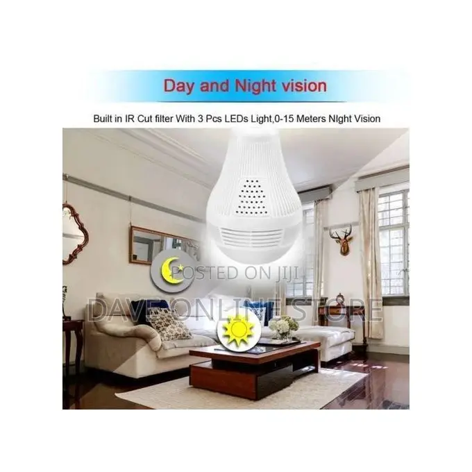 Wireless IP Wifi Panoramic Security CCTV Bulb Spy Camera