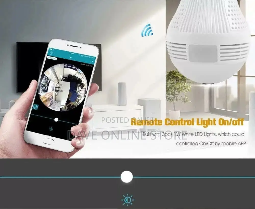 Wireless IP Wifi Panoramic Security CCTV Bulb Spy Camera