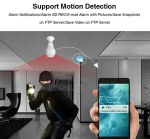 Wireless IP Wifi Panoramic Security CCTV Bulb Spy Camera