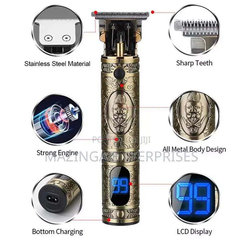 Original Vintage T88 Rechargeable Clippers(With LED Display)
