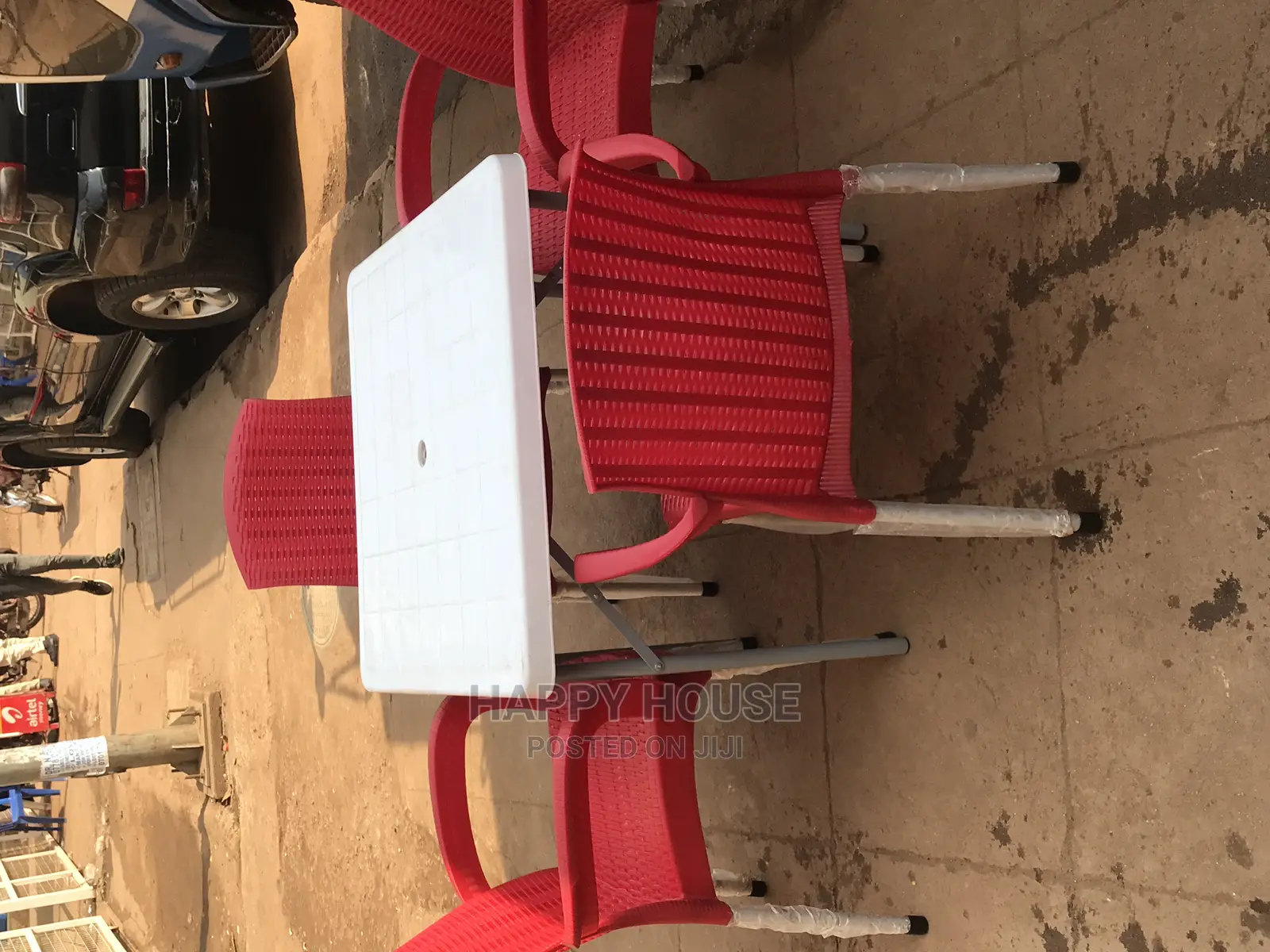Set of Table and 4 Plastic Chairs