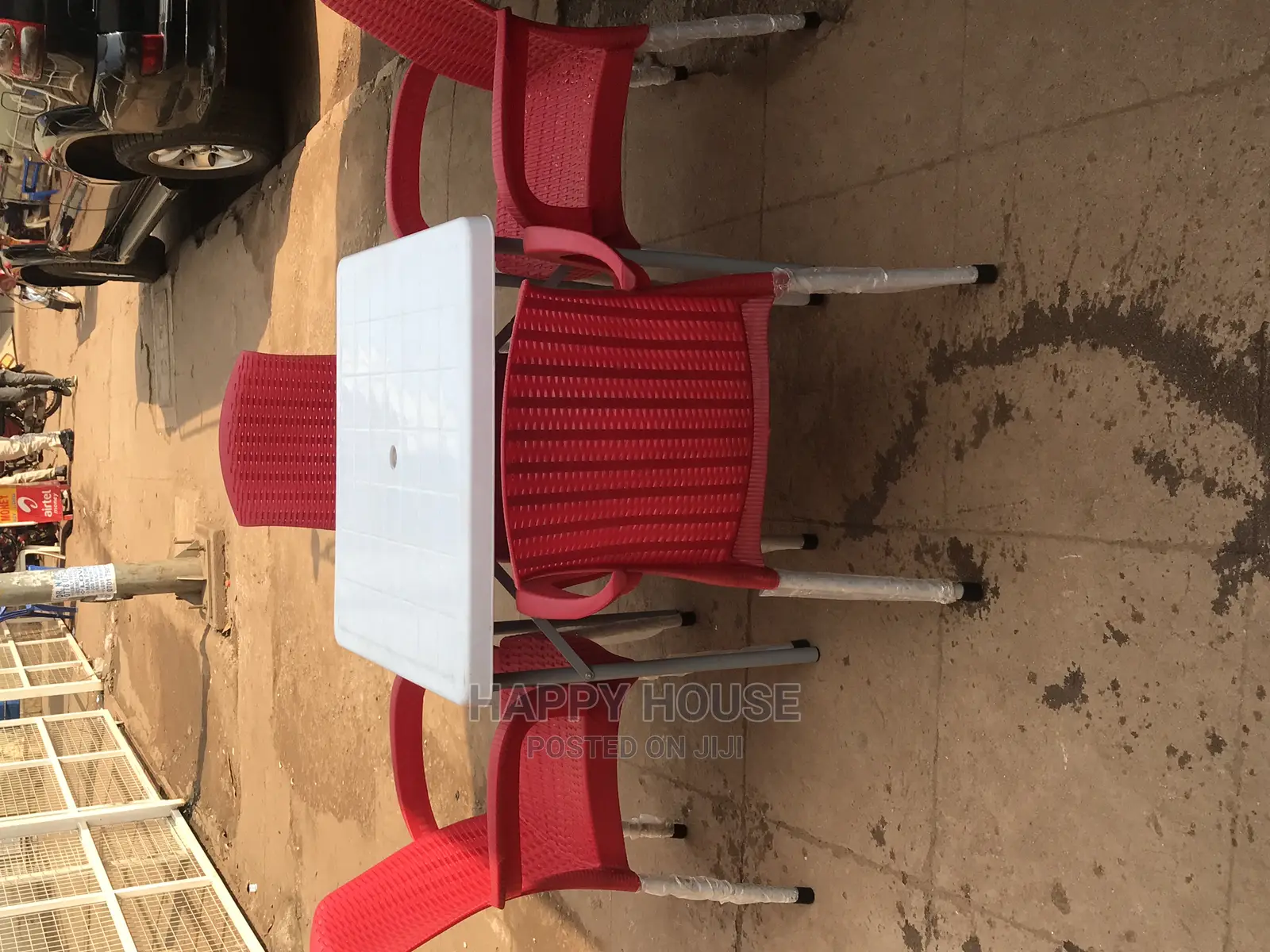 Set of Table and 4 Plastic Chairs