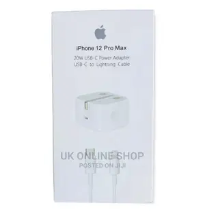 White iPhone 12 Pro Max 20 Watt Fast Charger
